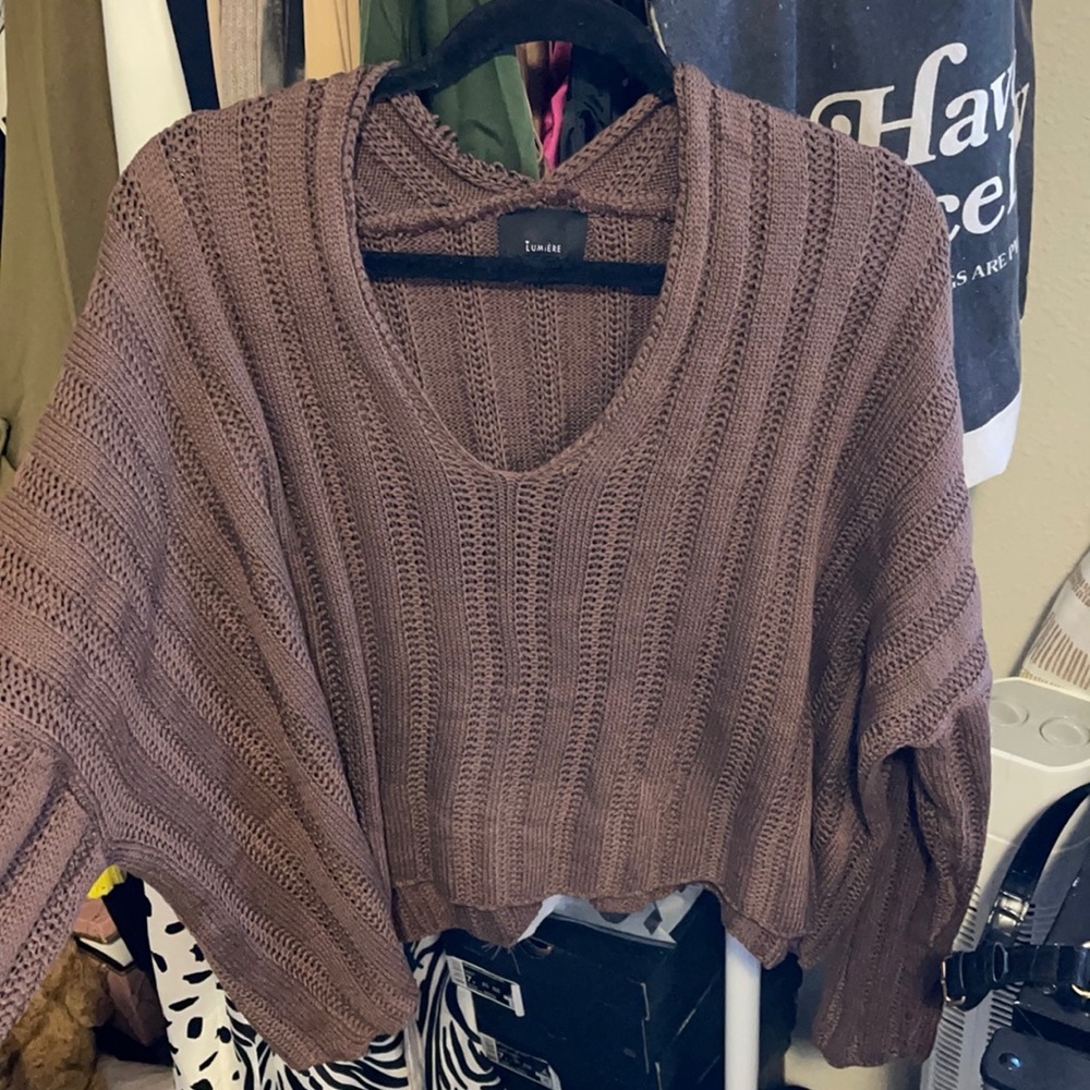 Lumiere cropped brown sweater